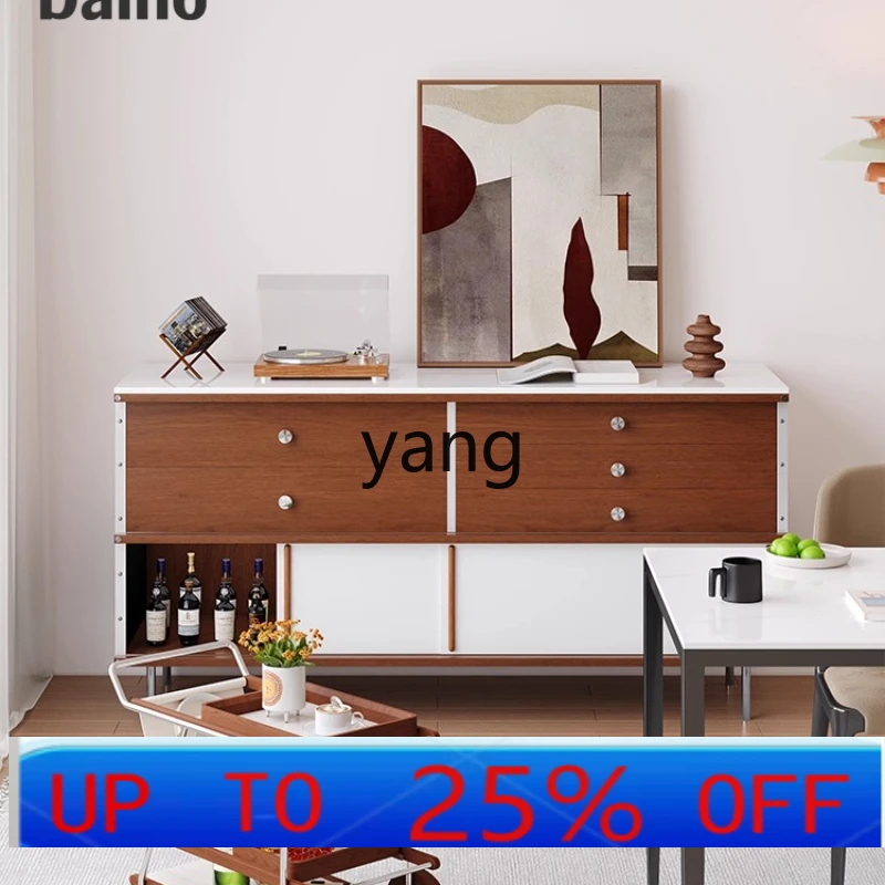 Lmm solid wood living room wall integrated locker coffee machine table