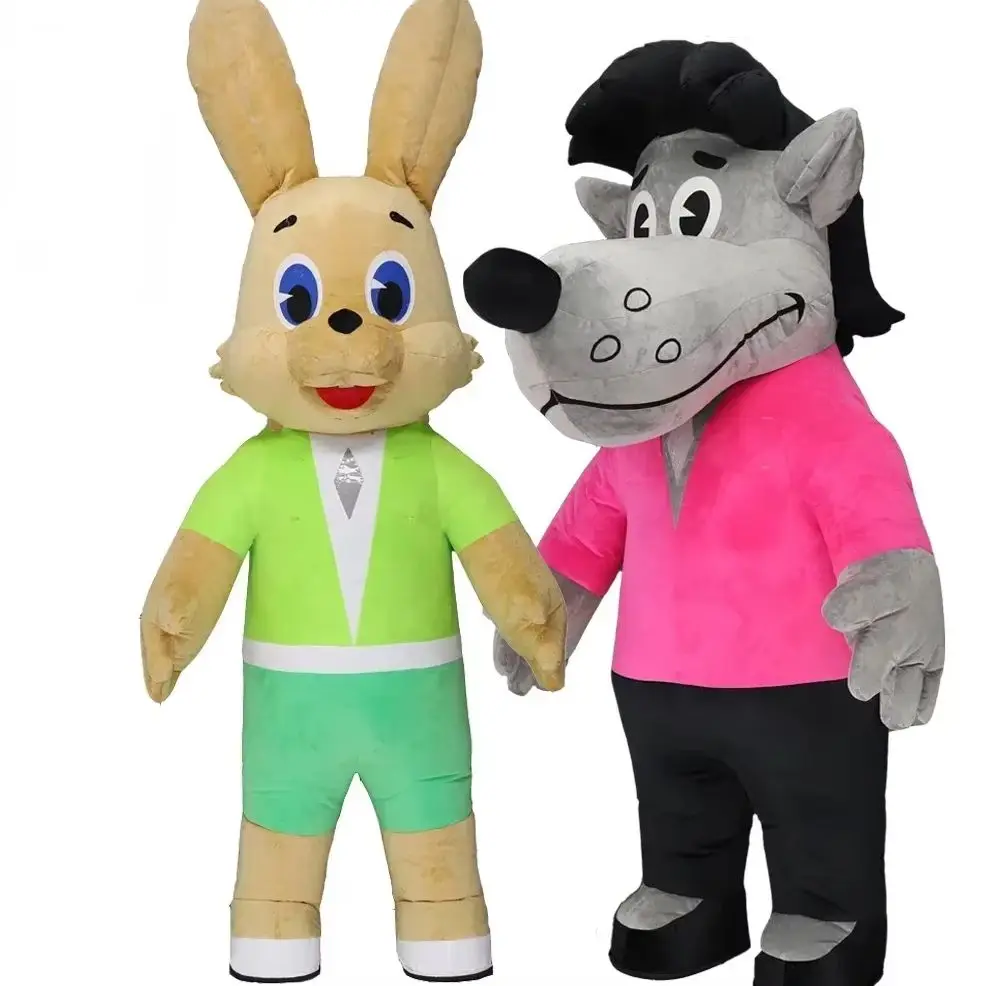 نفخ أرنب الذئب زي التميمة 2 متر/2.6 متر عيد الميلاد حفلة تنكرية لطيف أرنب كارون زي بدون بطارية