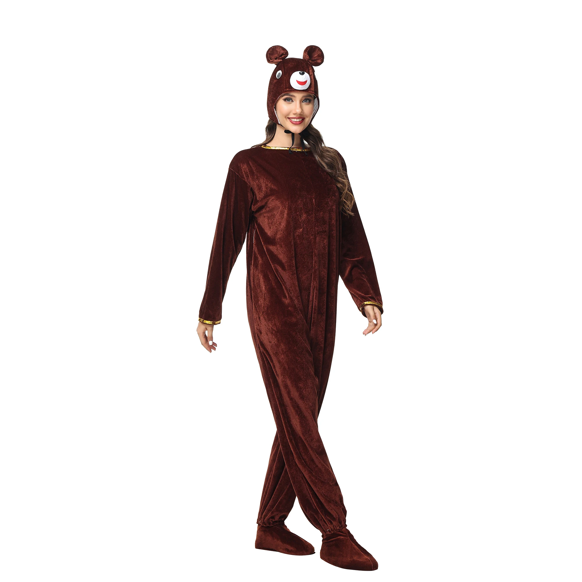 Adult Unisex Halloween Costumes for Women Carnival Jumpsuit Animal Cute Bear Cosplay Costume