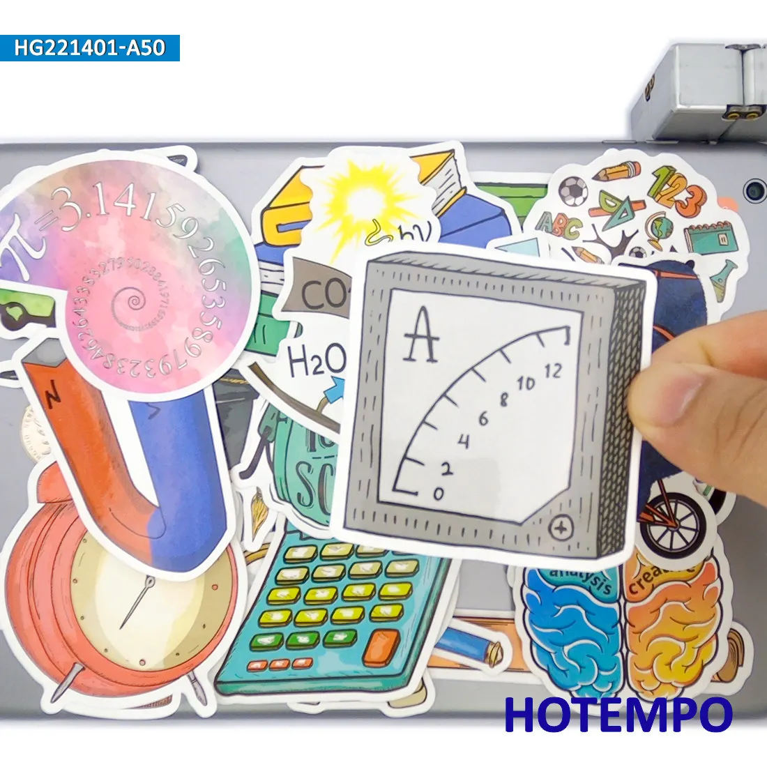 Science Style Stickers Set, Chemistry Math Symbol Element Formula, for Laptop Car Phone Scrapbook, Fun Sticker Pack, 20/30/50PCS