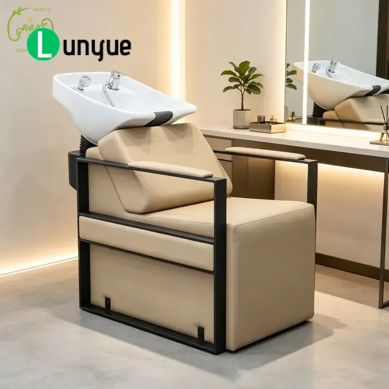 Modern Shampoo Chair for Barber Furniture Bedside Hair Washing Station Comfortable Styling Seat Professional Beauty