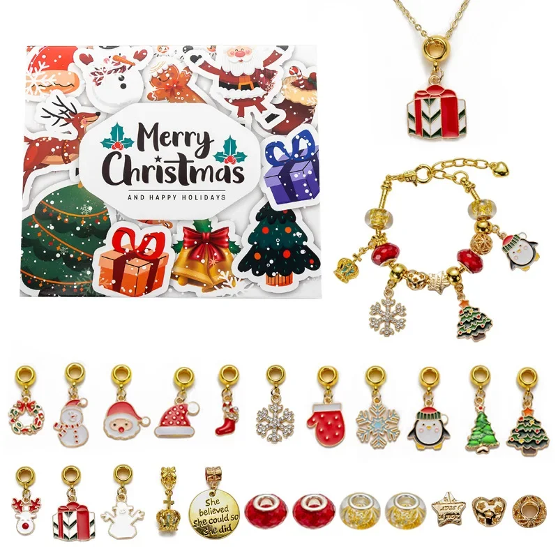 

Advent Calendar 2025 Christmas Advent Calendar Bracelets For Girls DIY Charm Bracelet Making Kit Surprise Gift For Kids Women