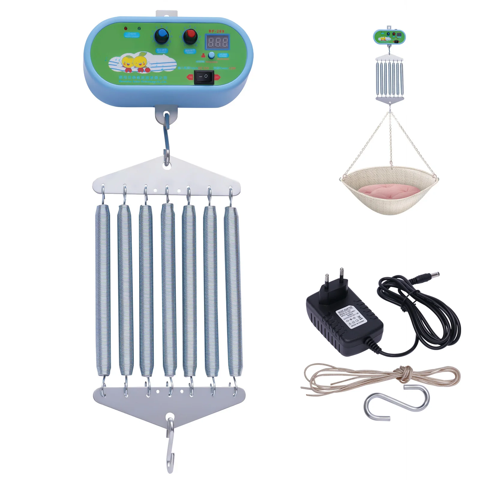 7 Springs Baby Cradle Controller 12V 12W Hanging Electric Infant Swing Control with Adjustable Timer for Baby Hammock Load 19kg