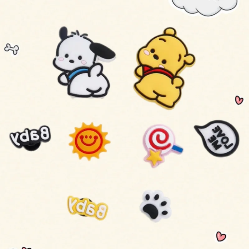 

8pcs Winnie-the-Pooh Kawaii Pochacco Hole Shoes Buckle DIY Removable Decorations Girl Gifts Cartoon Shoe Accessories