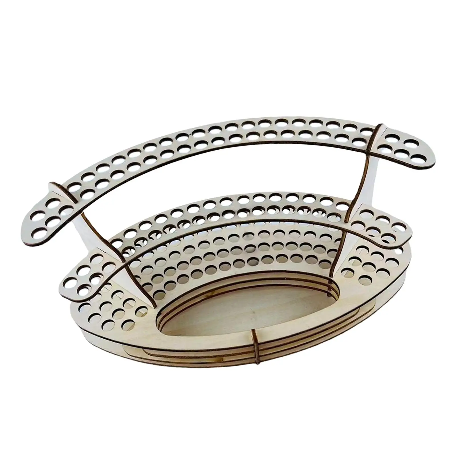 Organizer Rak Kuas Pensil Kayu dengan 140 Lubang DIY, Mudah