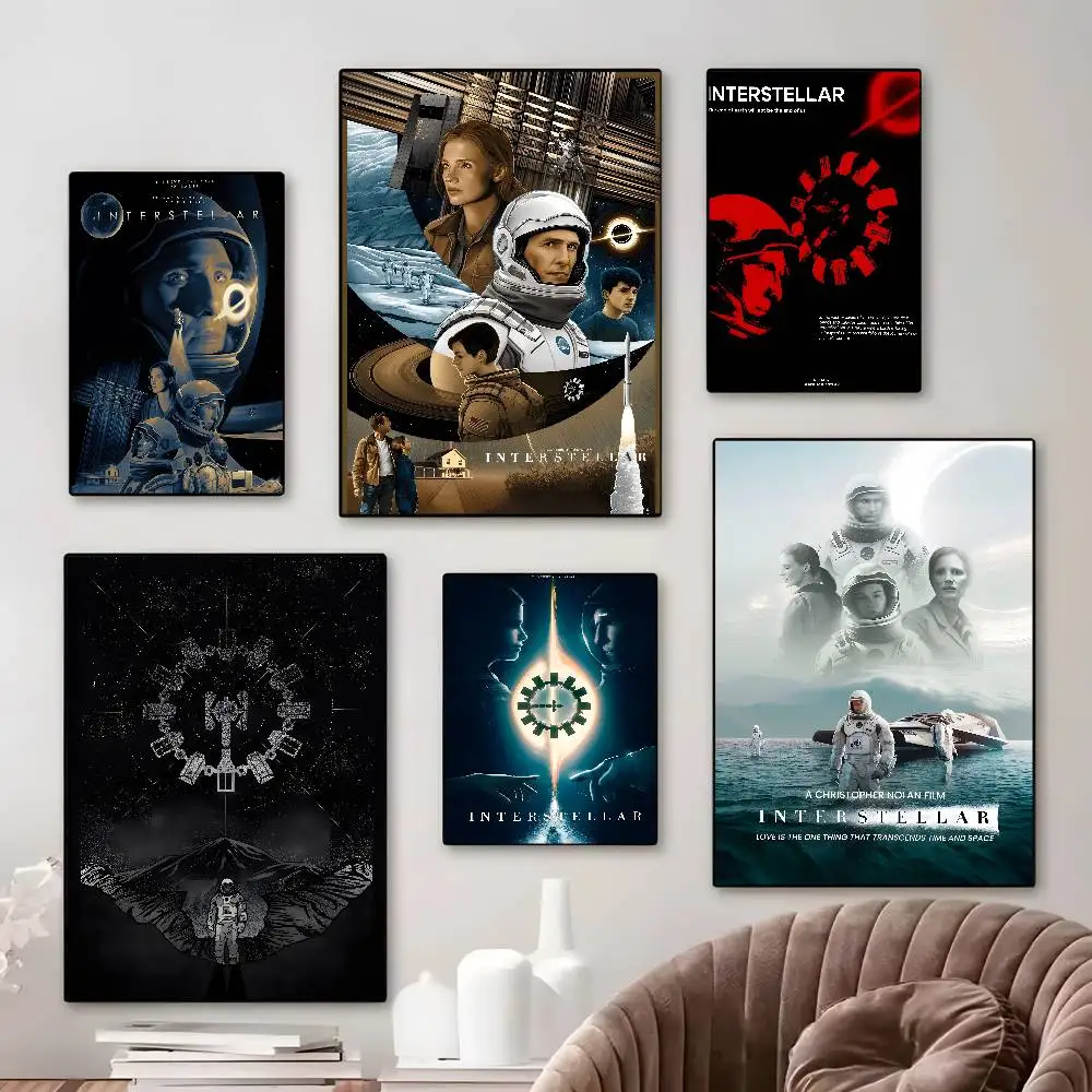 فيلم الخيال العلمي الكلاسيكي بين النجوم الكون الفن قماش HD ورق الطباعة الجمالية جدار الفن لغرفة المعيشة بار ديكور المنزل الموضة #2