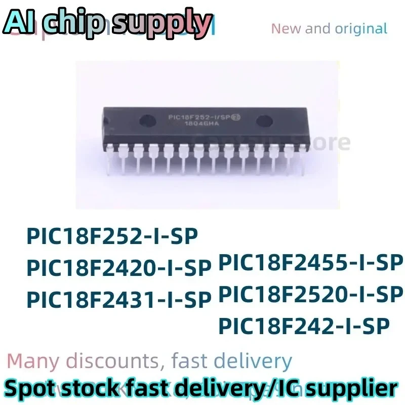 5PCS  PIC18F2431-I/SP PIC18F2455-I/SP PIC18F2520-I/SP DIP28 PIC18F242-I/SP PIC18F252-I/SP PIC18F2420-I/SP