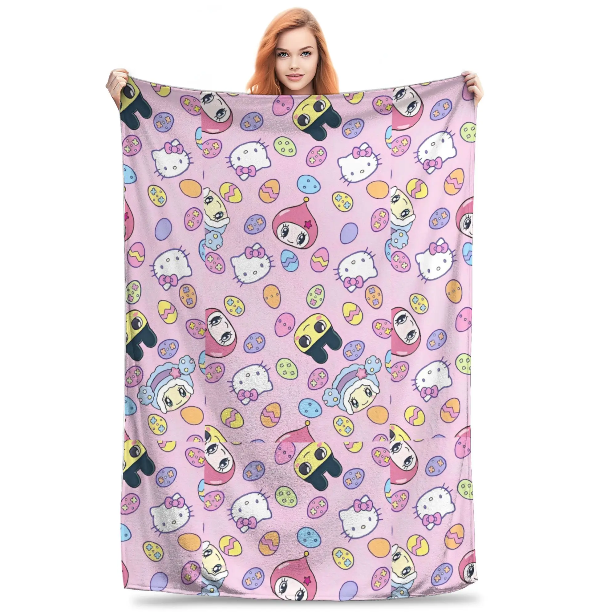 Japanese Tamagotchis Super Warm Blanket  Kids Adult Plush Throw Blanket Novelty Couch Chair Flannel Bedspread Sofa Bed Cover