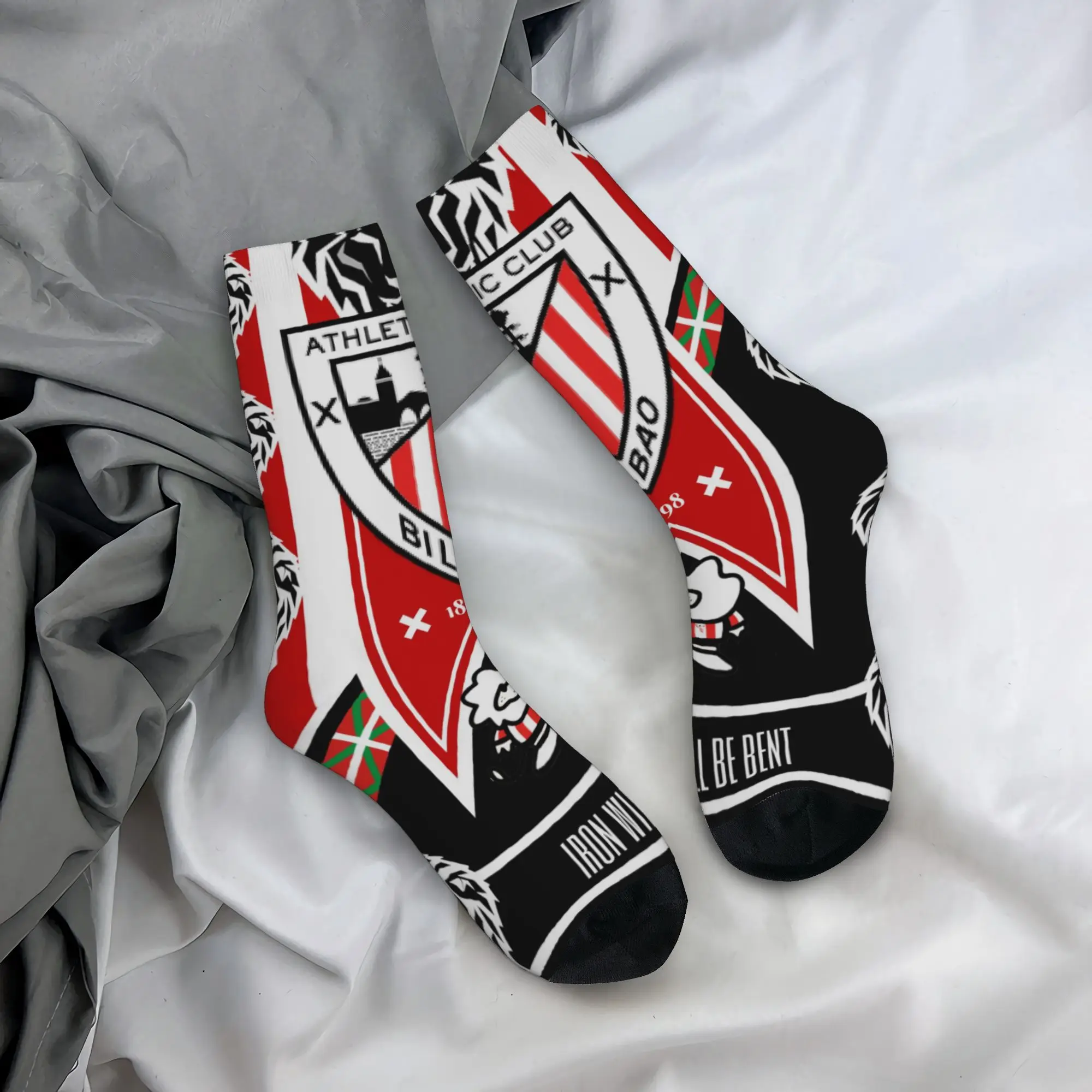 

Винтажные компрессионные носки в стиле хип-хоп Athletic Bilbao для мужчин, унисекс, бесшовные, с забавным принтом, незаменимые вещи для матчей