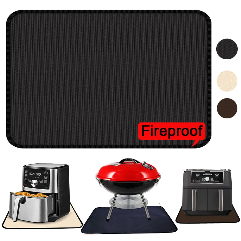 Alfombrilla resistente al calor para freidora de aire, almohadilla ignífuga para horno, parrilla de barbacoa, protector de encimera de silicona a prueba de fuego