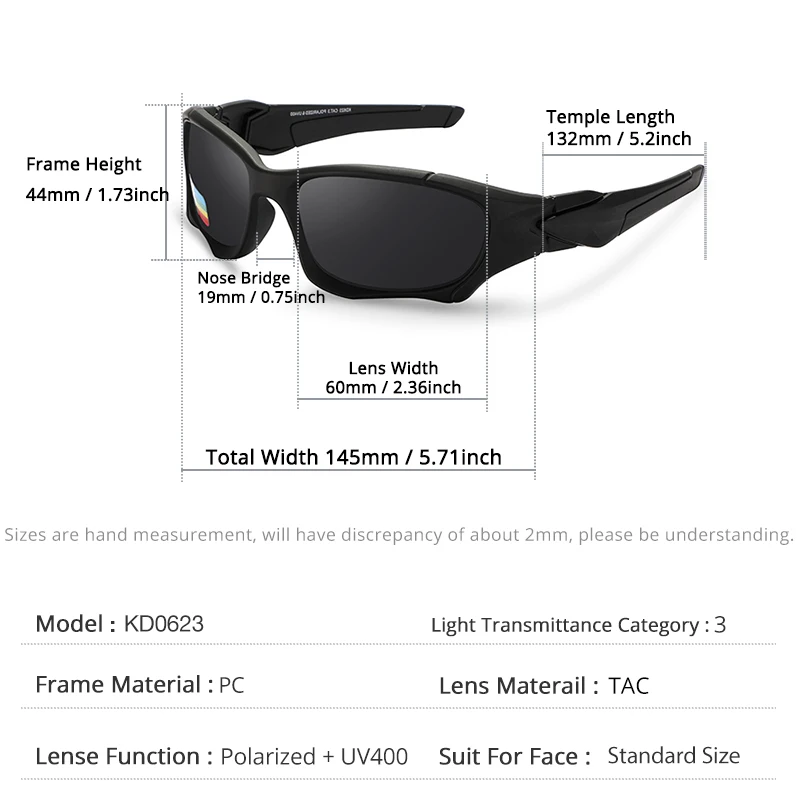 KDEAM Brand Strong Arm Men\'s Sunglasses Polarized Driving Shield Sun Glasses Men and Women Sports Goggles oculos de sol