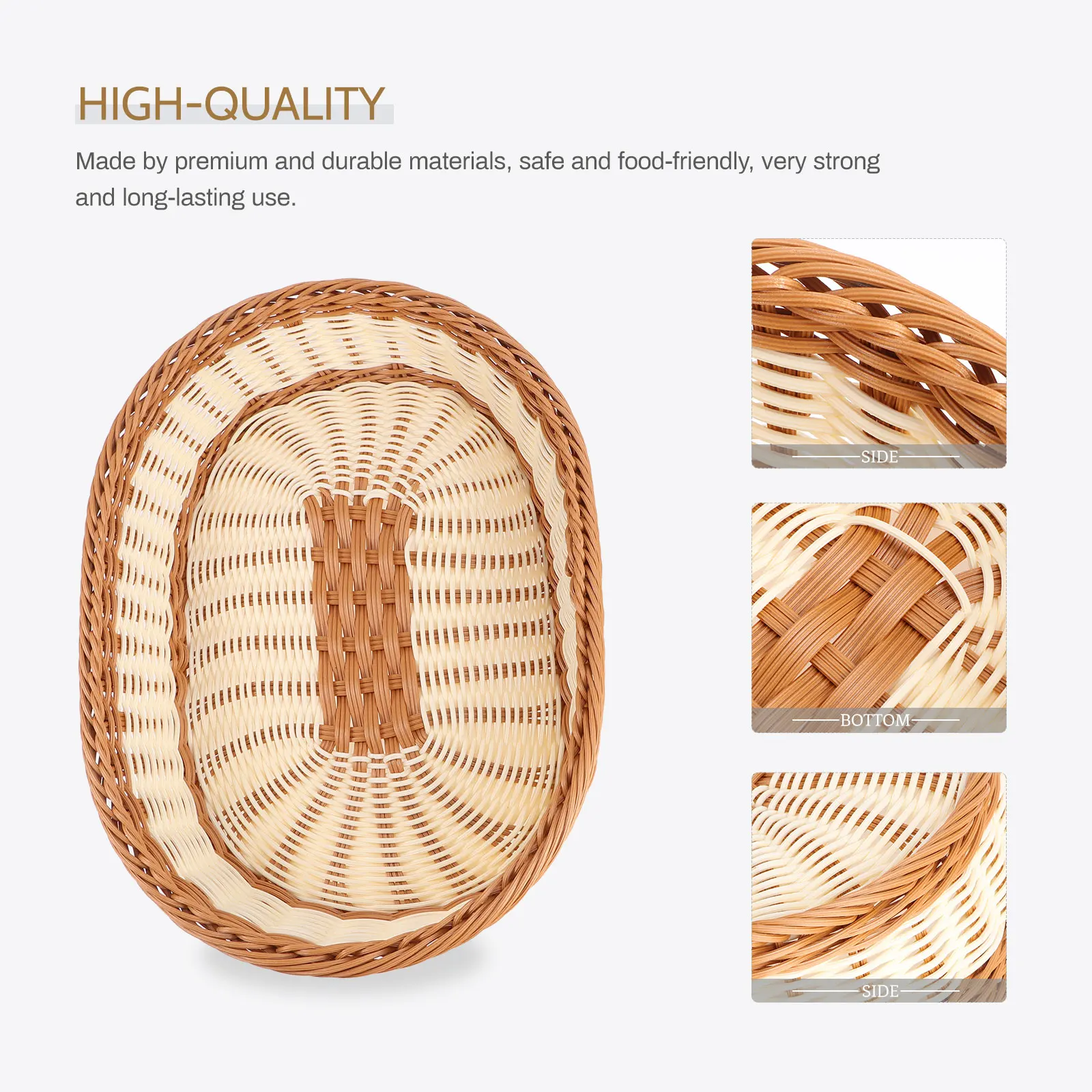 

2pcs Woven For Home Delicate Storage Basket Food-Friendly Handmade Fruit Basket Creative Decoration Container Picnic