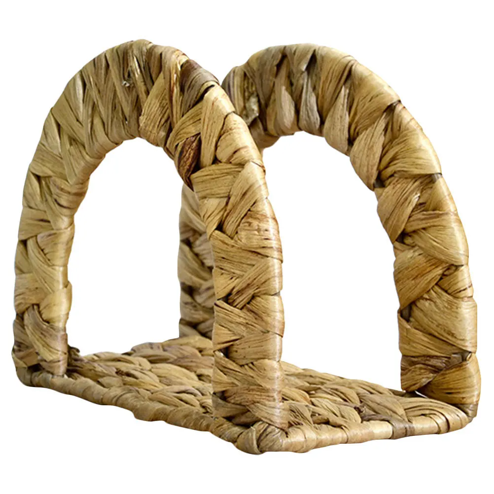 

Woven Napkin Holder Standing Decorative Napkin Organizer Tabletop Paper Tissue Holder for Restaurant Hotel Party