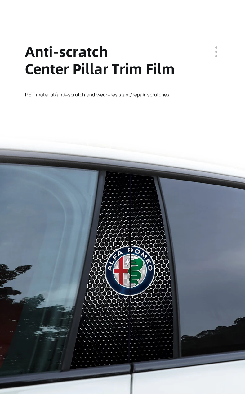 Alfa Romeo B-Stijl Stickers - Overzicht op de auto