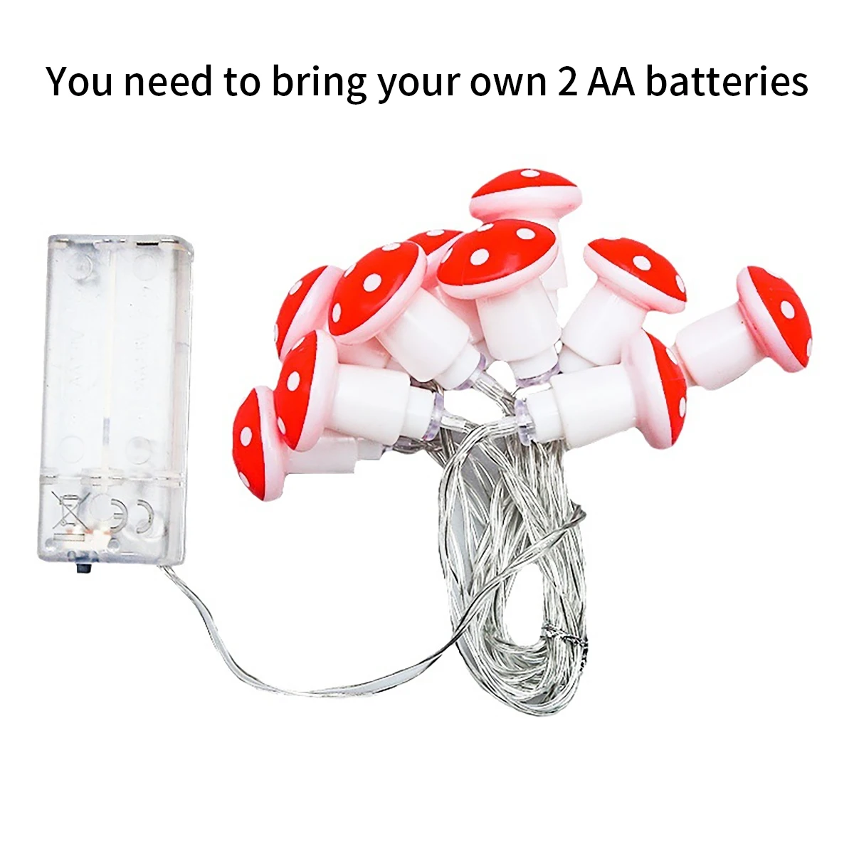 1Pcs Mushroom-Shaped Light, Led Small Mushroom Light String, Red Mushroom Light String, Red and White Polka Dot Mushrooms, Perfect for Garden, Terrace, Pathway, Lawn Decoration - Outdoor Yard Lawn, Christmas Decorative Lights