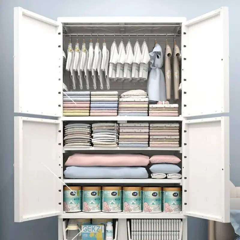 Plastic Storage Children Wardrobes Clothes Cabinet Room Organizer Children Wardrobes Hangers Placard Enfant Furniture MR50CW