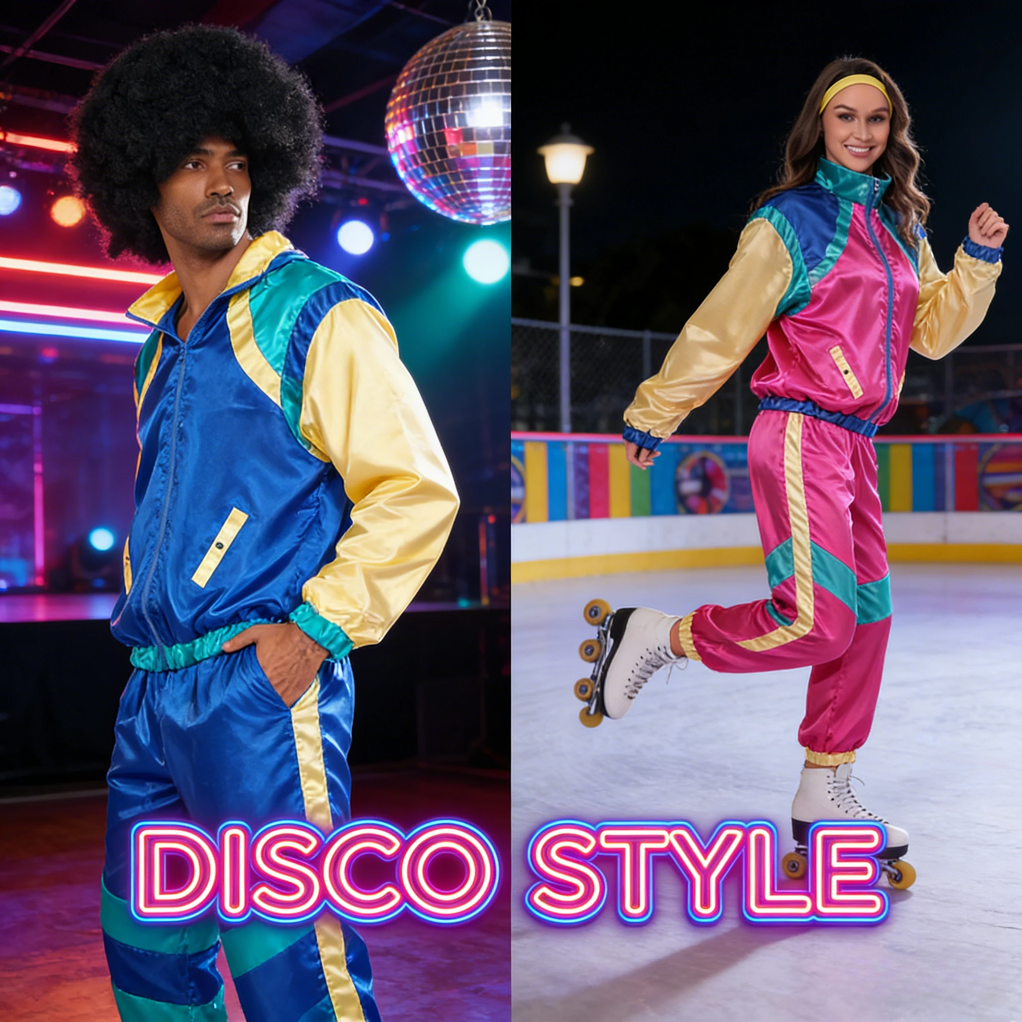 

Европейско-американский костюм в стиле хип-хоп, рок, диско, ретро-хиппи для Хэллоуина, для женщин и мужчин, для танцев, сценических выступлений, вечеринок, наряд для костюмированных мероприятий