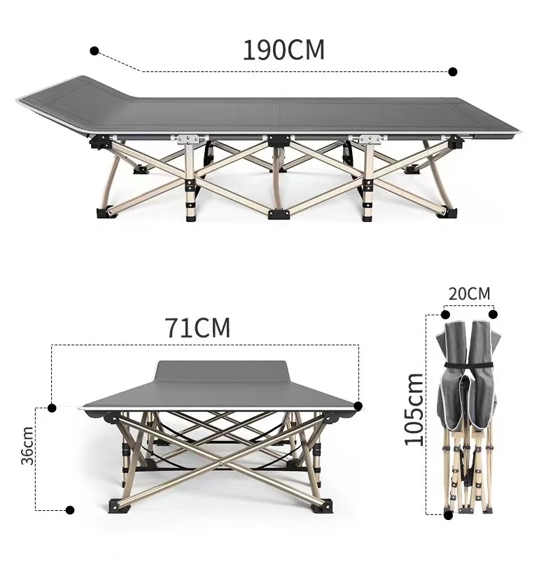 2024 New Folding Bed Camping Bed Single Office Nap Bed Portable Reclining Chair Hospital Escort Bed Simple Nap Bed Marching Bed