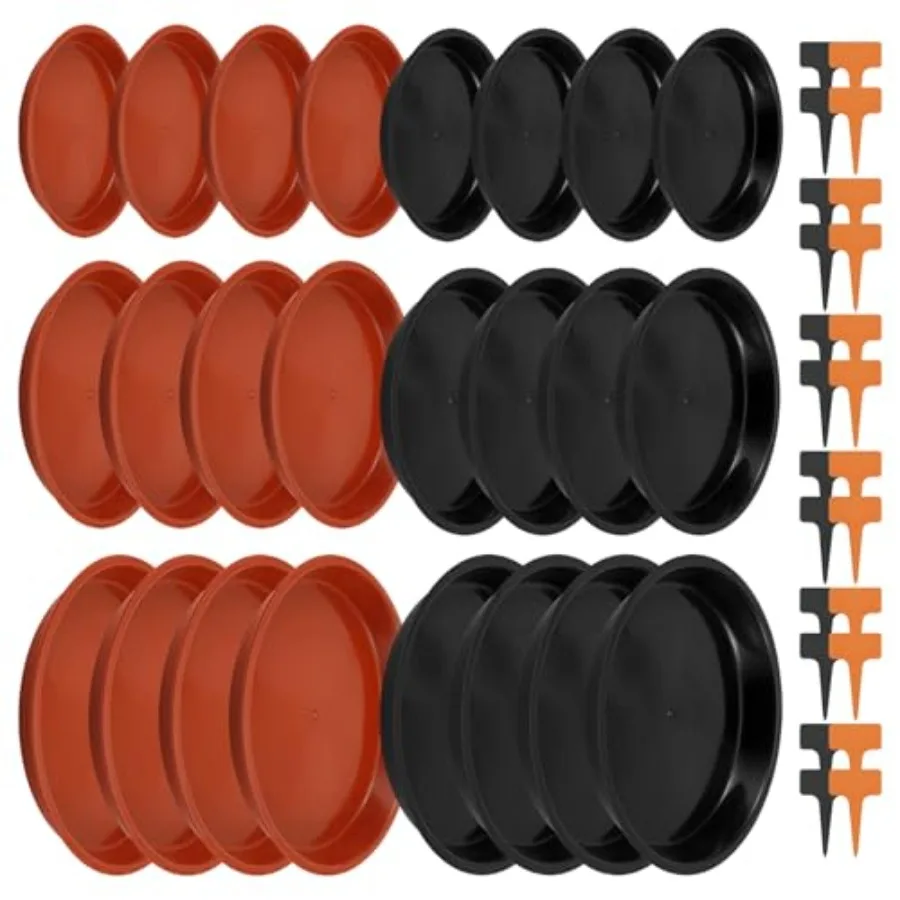 

48 шт. Набор блюдец для растений, 6 8 10 дюймов, 24 подноса для растений с 24 этикетками для растений, блюдца для горшечных растений, цветов P