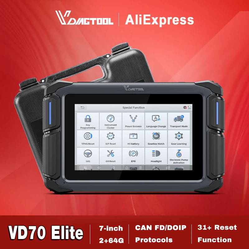 Vdiagtool VD70 Lite Auto Scanner Full System Car Diagnostic Tools CAN FD & DoIP 31+ Resets 2024 Newest Scanner for Car