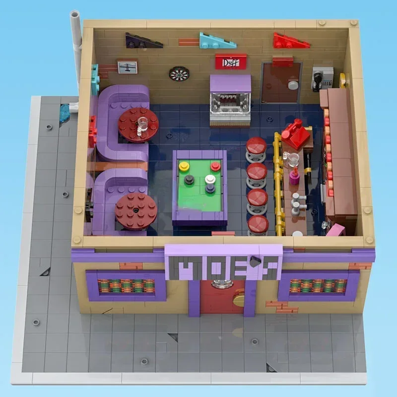 Nuevo 1736 Uds. Venta caliente de ciudad Street View Moc Modular Moe's Tavern DIY ideas creativas juguete para niños bloques de regalo de cumpleaños