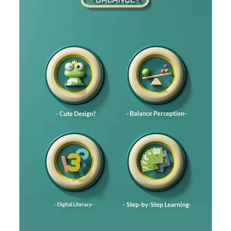 Digital Frog Scale Game Early Education Math Toy for Kindergarten Addition Subtraction Enlightenment Mathematical Thinking
