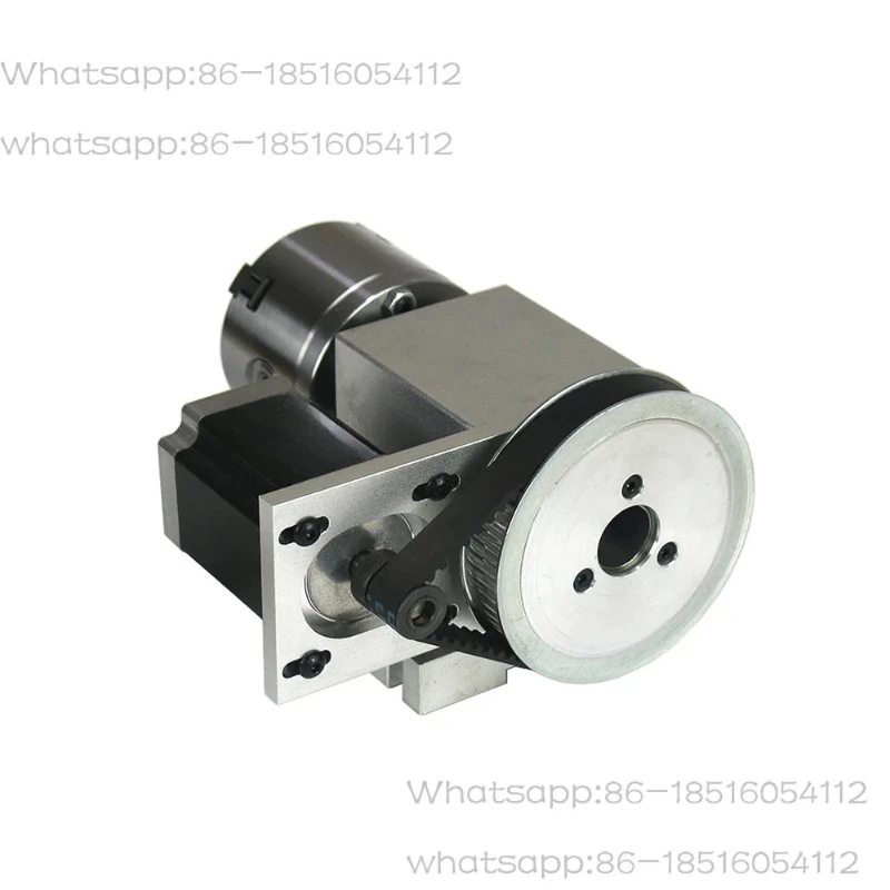 CNC 4th A Axis Rotary Axis 3 4-jaw 80mm 100mm Chuck CNC Indexing Head MT2 Tailstock Telescopic Stroke 45MM NEMA 23 Stepper Motor