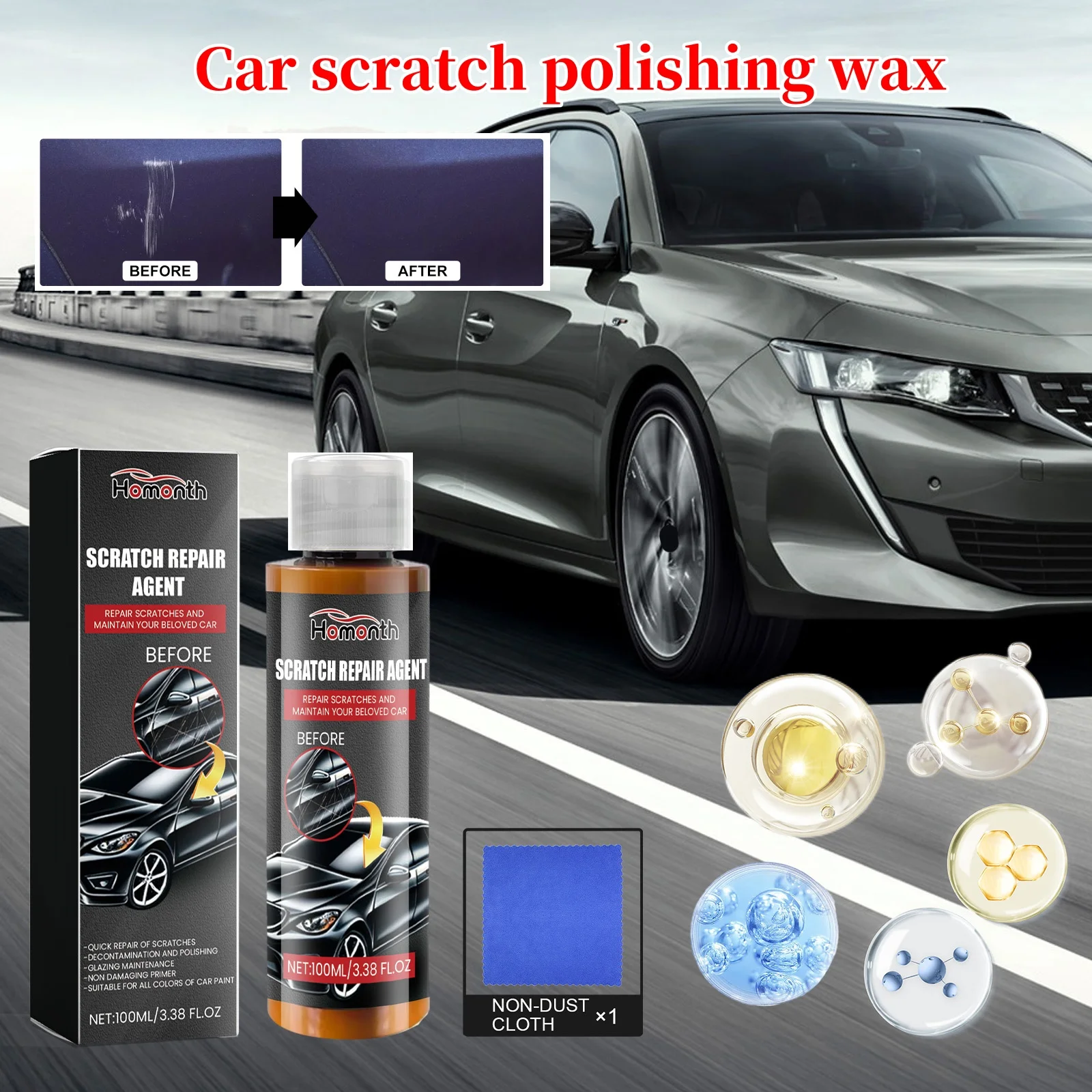 100ml Auto Body Grinding Compound Wax Anti-UV Car Scratches Repair Polishing Wax Automobile Glossy Shine Wax Paint Scratch Care