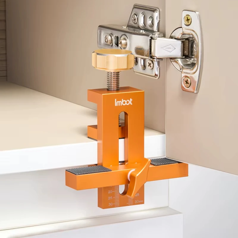 Cabinet Door Installation Jig,Cabinet Closet Door Quick Positioning Clamp Tool, Aluminum Alloy Adjustable Clamping Range 7-40mm
