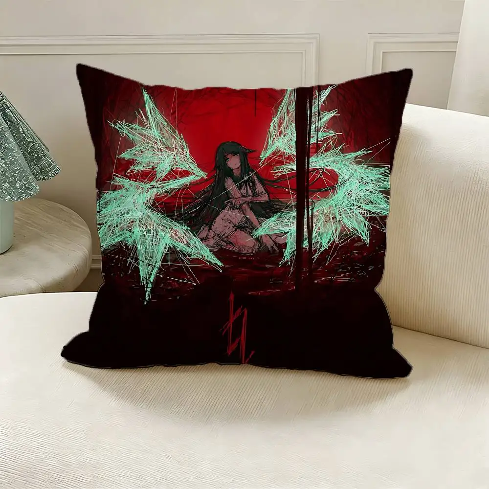 Saya No Uta The Song of Saya Polyester Printed Pillow Cover Square 30 35 40 45 50 55 cm Soft for Sofa Bed Car Home Decor