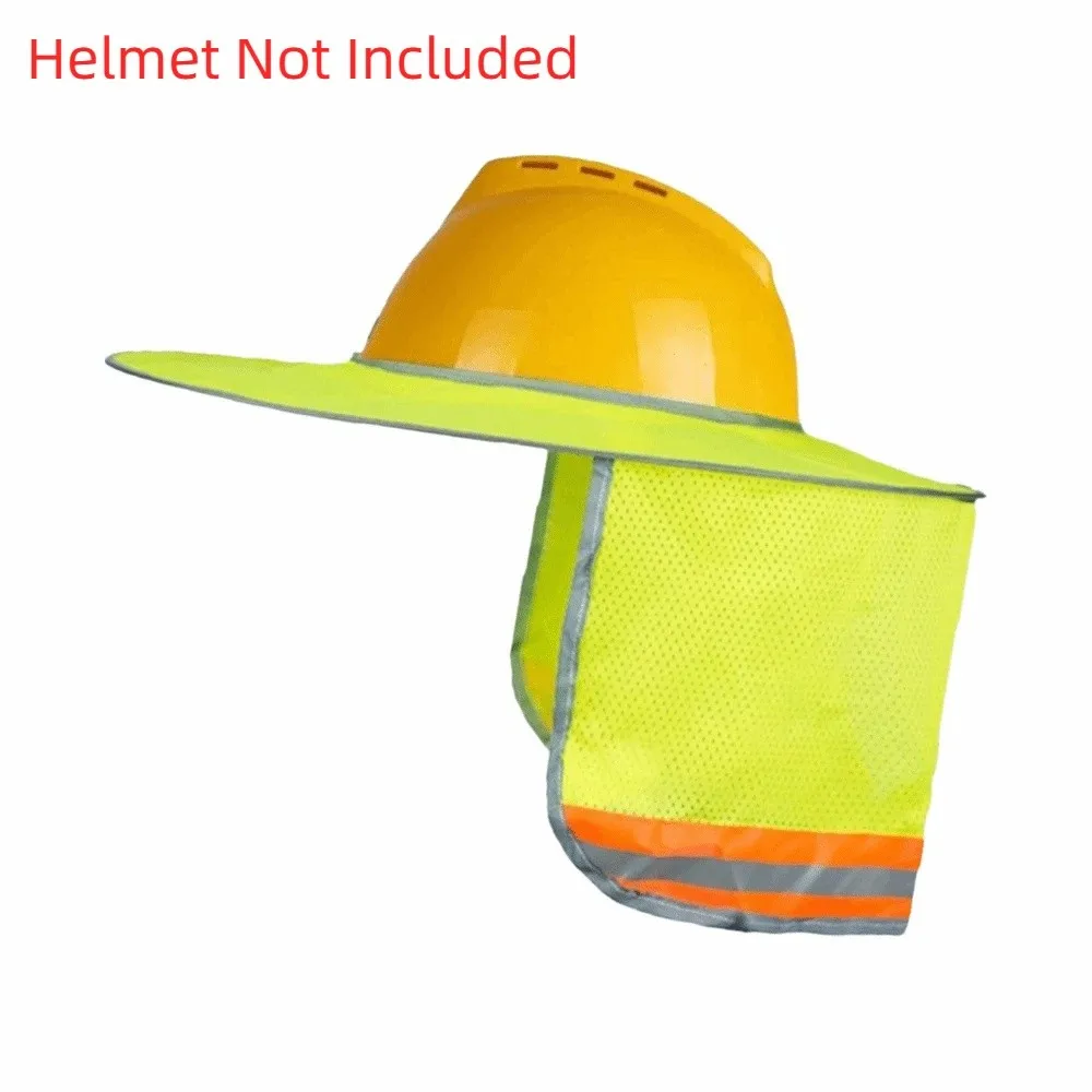 UV Protection Safety Helmet Curtain Reflective Wide Brim Reflective Neck Protector Zipper Portable Sunscreen Neck Cover