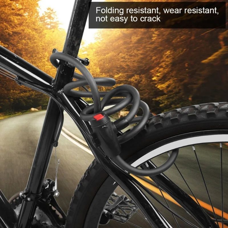 Wheelup High Strength Steel Cable Mountain Bicycle Anti Theft Lock Safe Protection Bike Cycling Accessory With 2 Keys