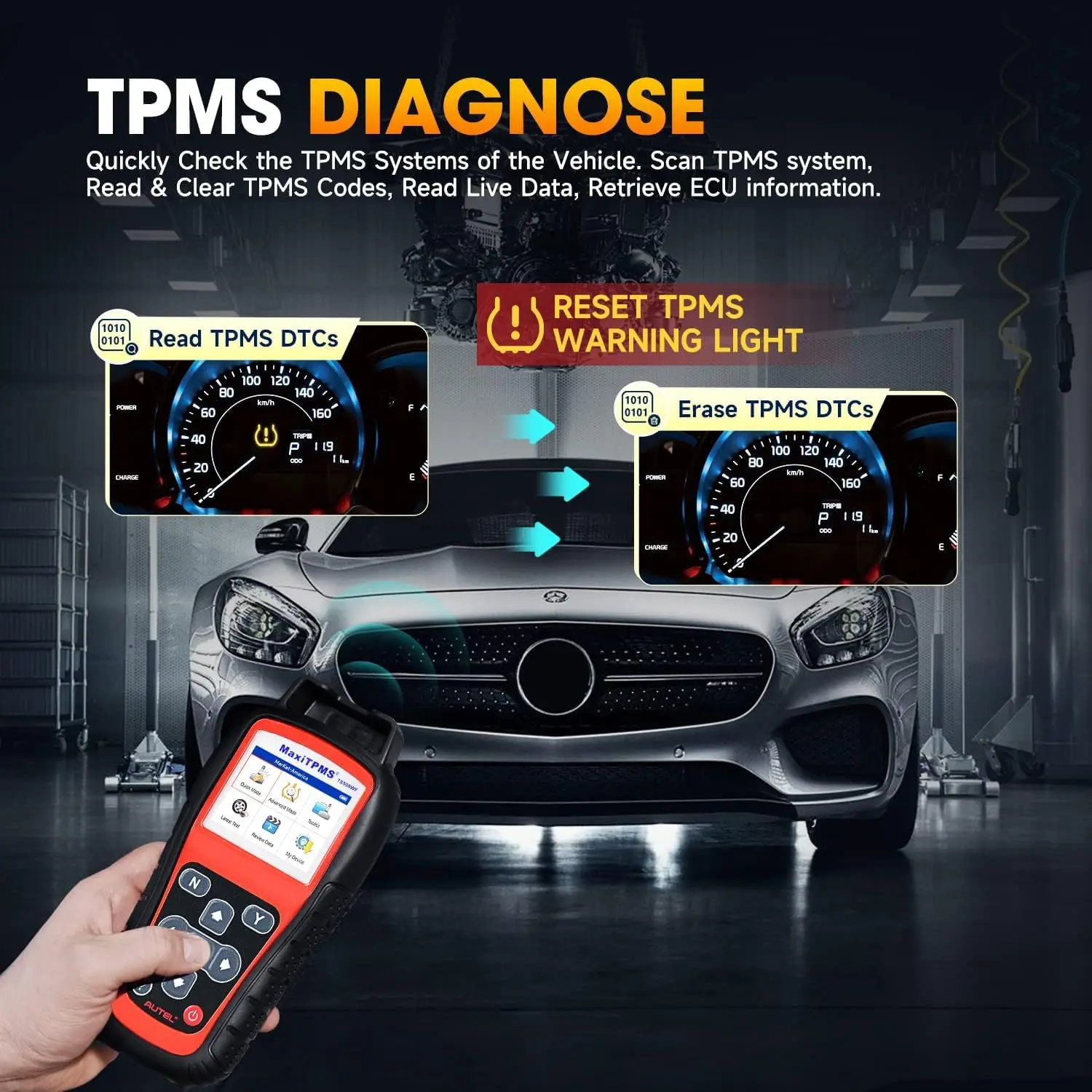 2025 Autel TS508WF TPMS MX-sensor 315/433MHz herramienta de servicio de programación WiFi de diagnóstico de coche programa de reparación de neumáticos activar volver