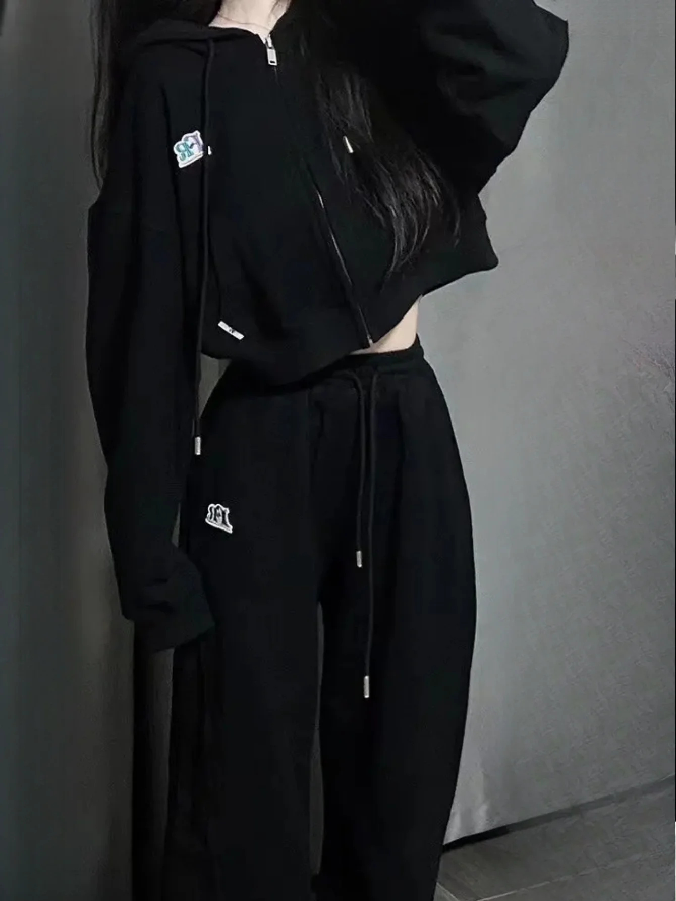 Women's Long Sleeve Zippered Hoodie Set - New Spring/Fall Korean Style Loose Fit Casual Two-Piece Outfit