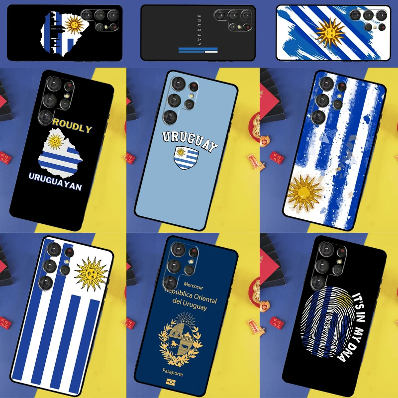 أوروغواي العلم قضية الهاتف لسامسونج غالاكسي S25 الترا S9 S10 S20 S21 S22 زائد S23 FE S24 الترا الغطاء الخلفي
