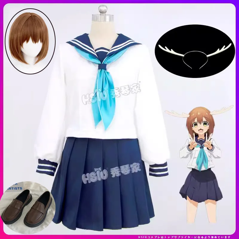 My Deer Friend Nokotan Noko Shikanoko Cosplay Costume Wig Shoes School Uniform Women JK Sailor Skirt Headwear Torako Koshish