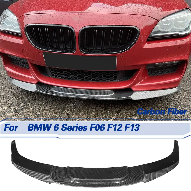 

Car Front Bumper Lip Spoiler Full Carbon Fiber for BMW 6 Series F06 F12 F13 M Sport 640i 2012-2017 Front Lip Chin Apron Body Kit