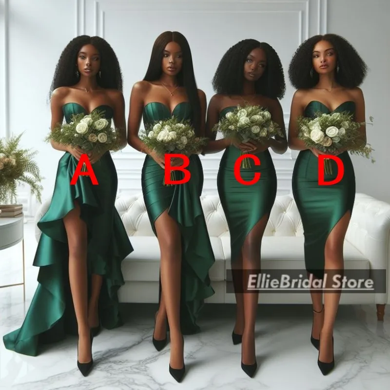 멋진 신부 들러리 드레스 연인 새틴 하녀 드레스 robe de mariage 웨딩 게스트 가운 맞춤 제작