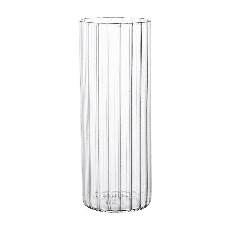 Tazza da cocktail a righe in vetro borosilicato Multi-dimensioni tazza da colazione resistente alle alte temperature