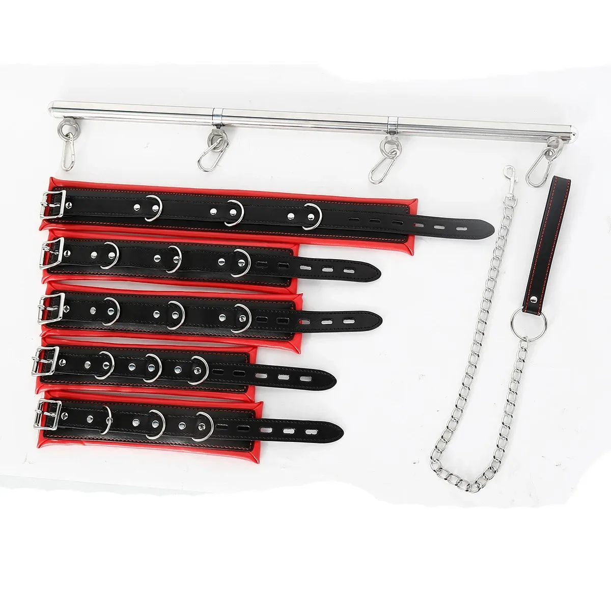 Stainless Steel Adjustable Spreader Bar BDSM Bondage Kit Collar Hand Ankle Cuffs Slave Leg Restraint Bar Couple Adult Erotic Toy view 5