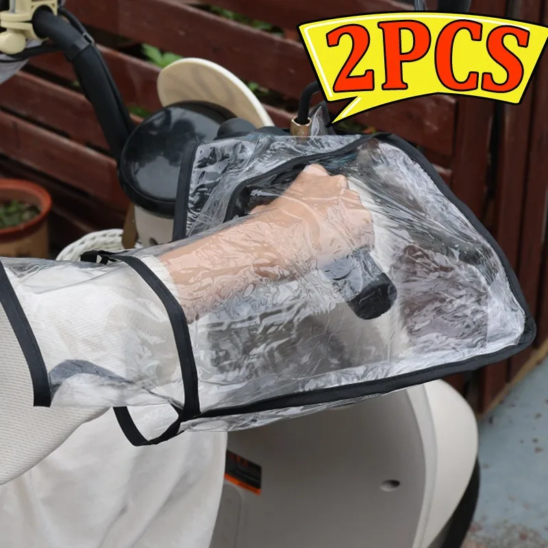 Motorcycle Winter Waterproof Handlebar PVC Handle Cover Sleeve Supplies Muff Arm Heat Resistant Warm Biker Gloves 2PCS