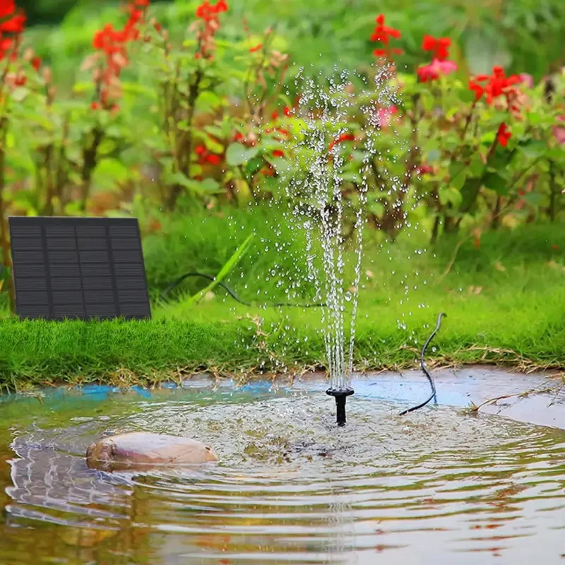 Solar Fountain Pump Solar Power Fountain Floating Water Pump Bird Bath Pond with 6 Spray Head Outdoor Garden  Pool Decor