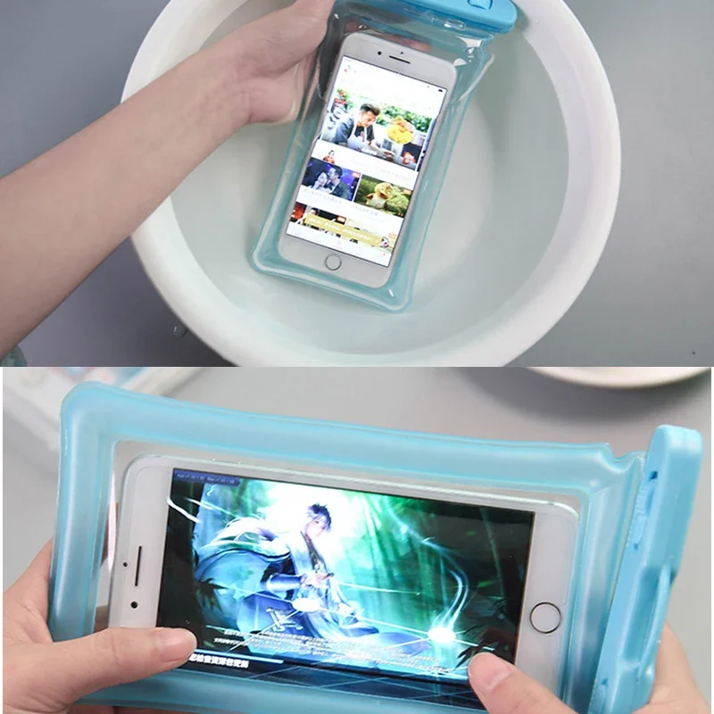 กรณีโทรศัพท์กันน้ําว่ายน้ําลอยสําหรับiPhone 13 14 15 16 Pro Samsung S23 S25 Xiaomi Huaweiกระเป๋าด้านล่าง 6.8''