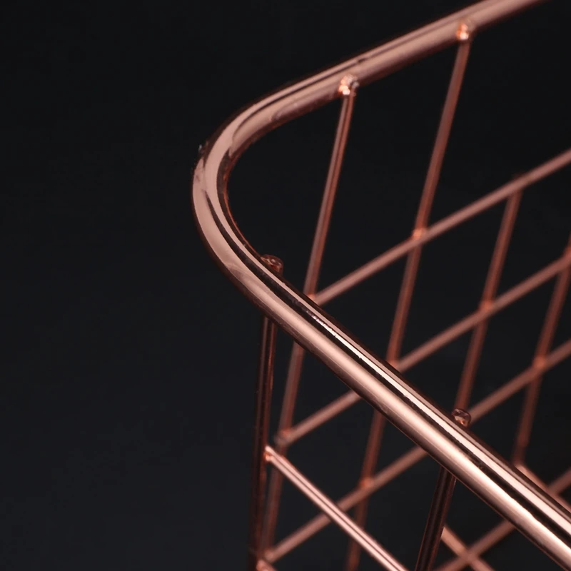 Rose Gold 2 Pack ตะกร้าลวดชุดเก็บ Decor หัตถกรรมห้องครัวจัดระเบียบ.สำหรับตู้เสื้อผ้า,ตู้,Pantries,Office Storage