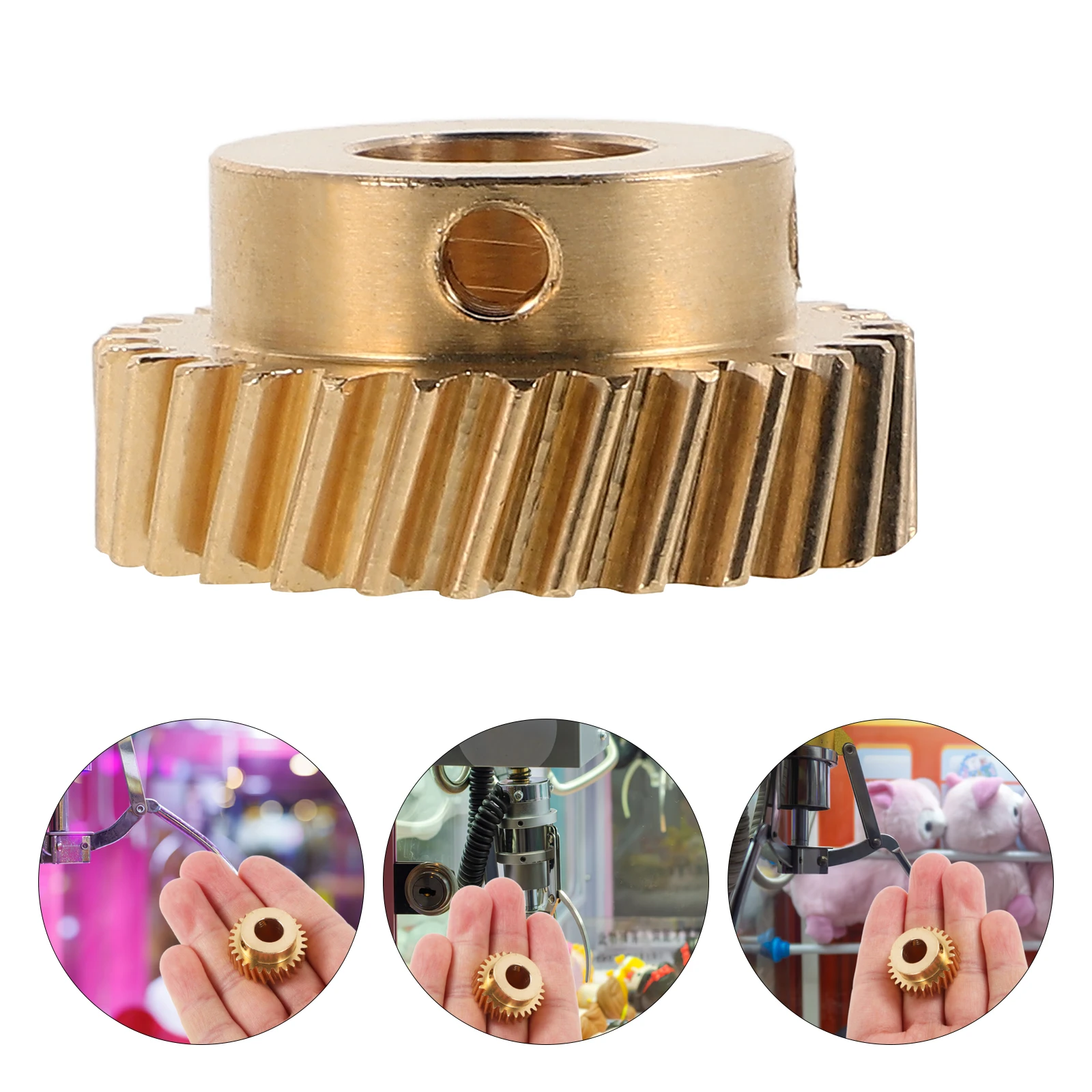 Flat Tooth Copper Gear Claw Machine Parts Dual Hole Metal Pinion Gears Vending Machine Tools Repair Manual Gaming Components