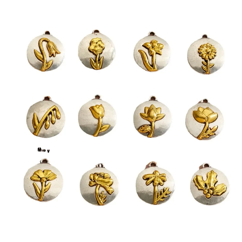 Creative December flower accessories, creative alloy flower clothing accessories, diy women's fashion accessories