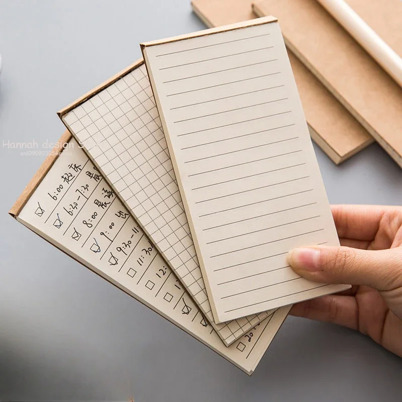 50 Pages Memo Pad Sticky Note Kraft Paper Writing Pads Notepads Portable Daily Planner Schedule Book To Do List School Supplies