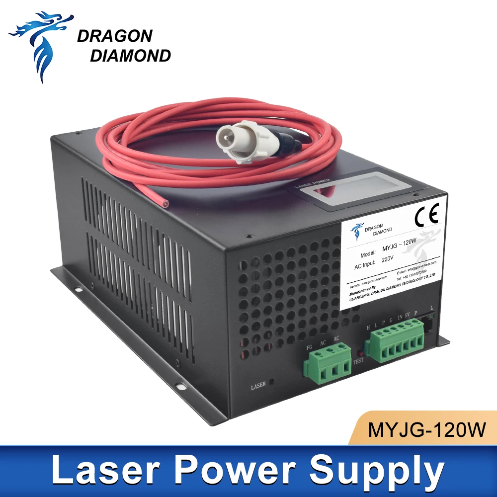 Original PSU MYJG 120W Laser Power Supply With Display Screen 110V 220V 115/230V For Laser Tube Co2 Engraving Cutting Machine