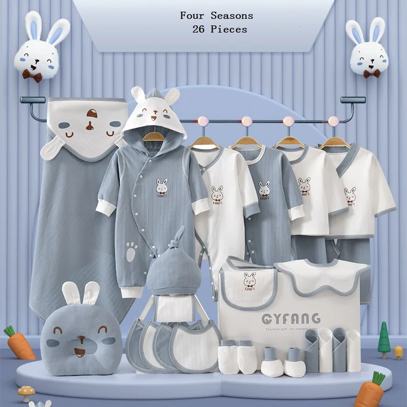 

0-6 Months Newborn Girl Clothes Sets Pure Cotton Gift Box Package Infant Baby Boy Clothes Suit Toddler Girls Costume Outfits