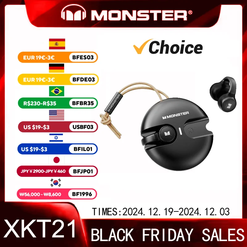 New Monster XKT21 OWS Wireless Bluetooth V5.3 Headset  Gaming Earbuds Touch Control Surround Stereo Ear Hook HD call Headphones